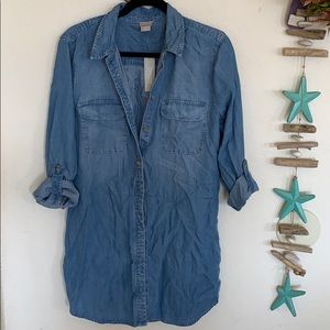 Chicos long denim shirt